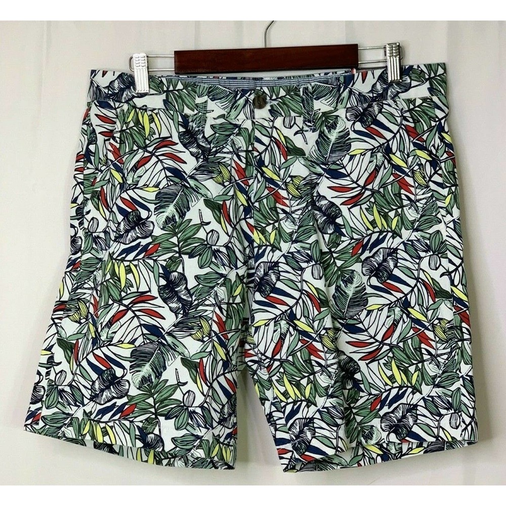 Tommy Hilfiger White Green Palm Floral Chino Short